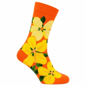 Yellow Hibiscus Flower Pair Socks